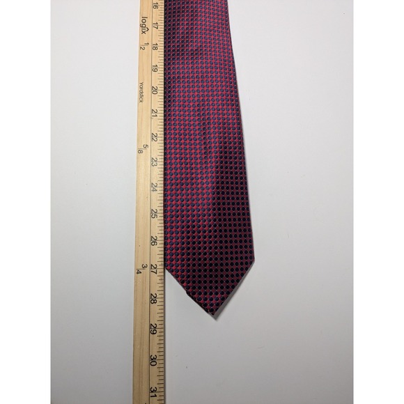 NAUTICA 100% Silk Tie Men's Satin Red And Blue‎  Necktie 3"X58" EUC - Picture 5 of 6